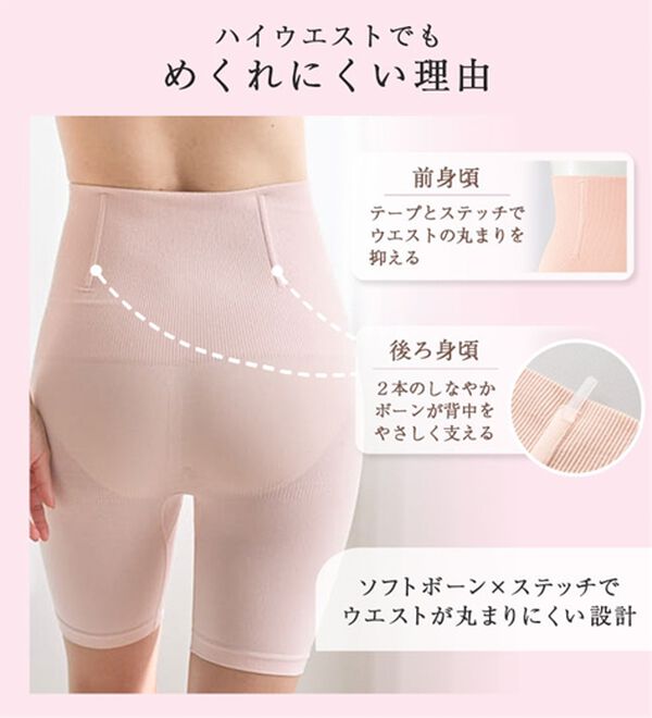 LAVIENNE（ラヴィエンヌ）の「めくれにくい！１枚でキレイが叶うハイウエストショーツガードル（単品）（ショーツ）」｜詳細画像