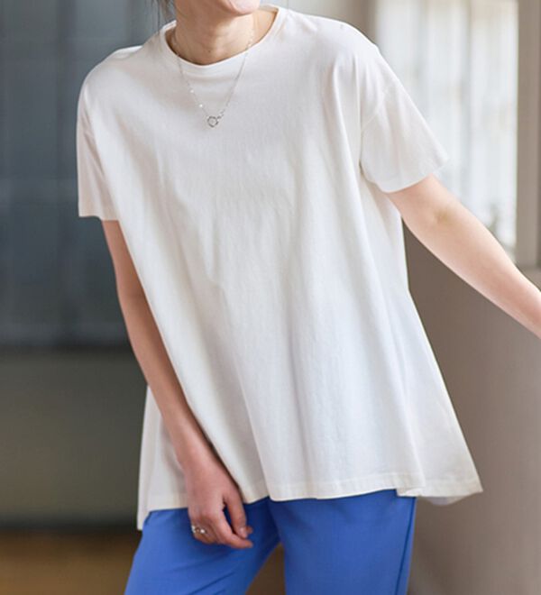 RANAN（ラナン）の「＜ＢＣ＞綿１００％ひんやりフレアーシルエットチュニック（カットソー）」｜詳細画像