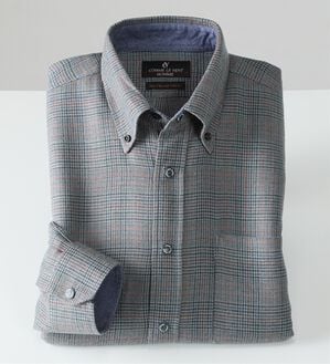 「着脱簡単！洗えるウールブレンドシャツ（メンズシャツ）」｜グレー系
