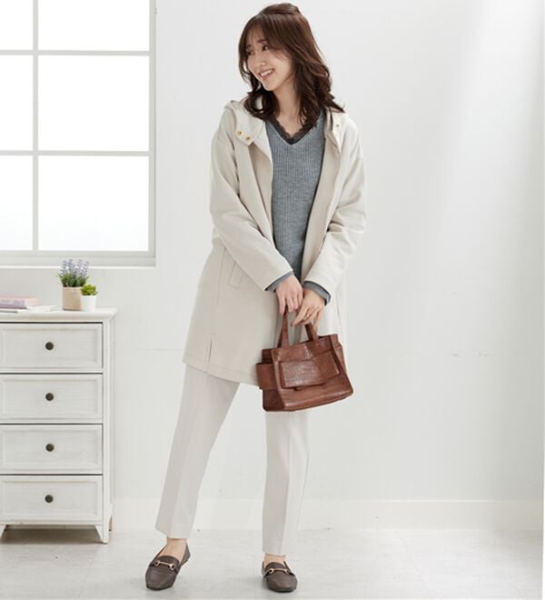 BELLUNA（ベルーナ）の「衿デザインロング丈パーカー（パーカー）」｜詳細画像