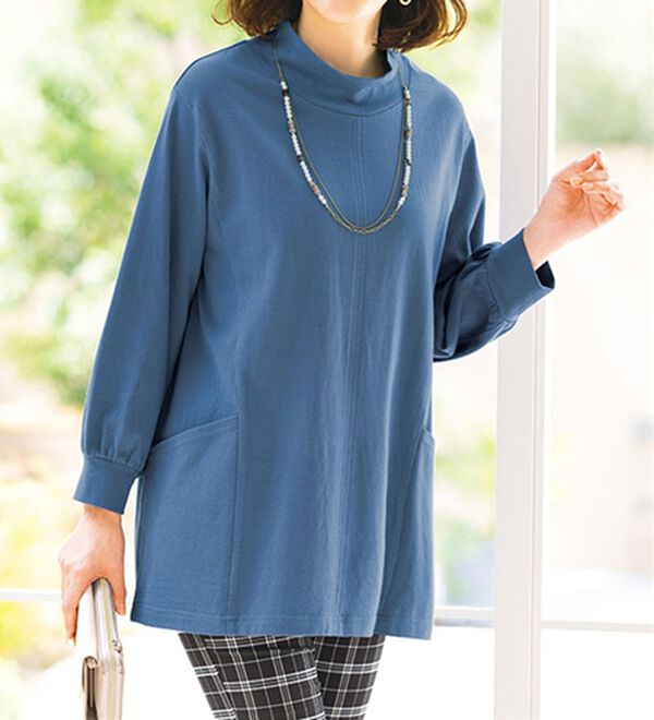 ルフラン（ルフラン）の「【３色組】綿１００％切替デザインチュニック（カットソー）」｜詳細画像