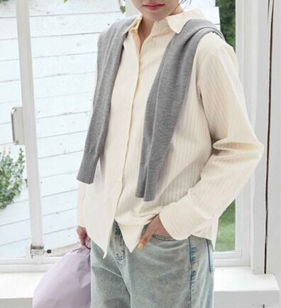 CHAN ME（チャンミ）の「ドビーストライプシャツ（シャツ）」