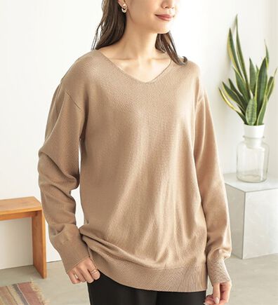 A HAPPY MARILYN（アハッピーマリリン）の「【Ｍ～６Ｌ】Ｒｉｎ 毛玉になりにくいＶネックニット（ニット・セーター）」