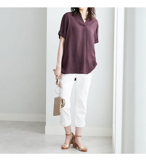 BELLUNA（ベルーナ）の「ジョーゼット素材スキッパーシャツブラウス（シャツ）」｜詳細画像