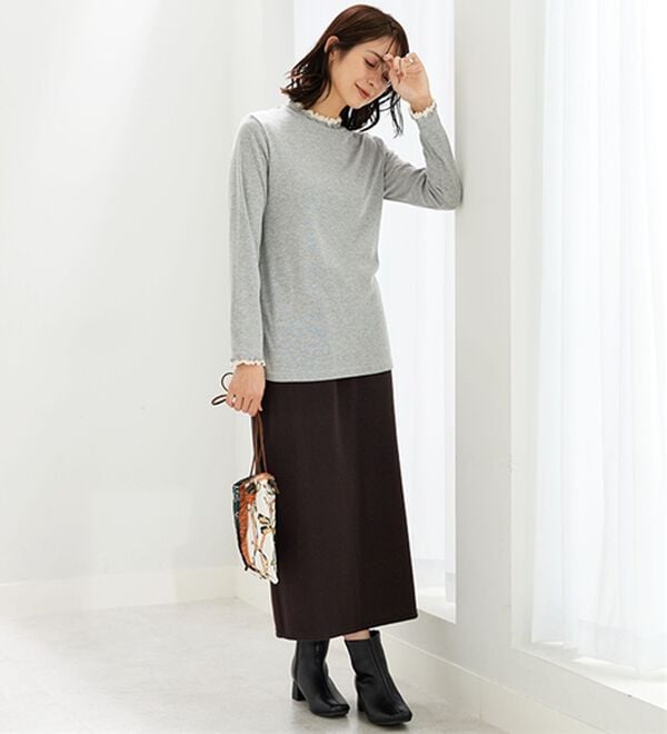 BELLUNA（ベルーナ）の「重ね着風フリル衿プルオーバー（カットソー）」｜詳細画像