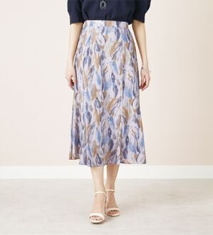 BELLUNA（ベルーナ）の「シフォン素材プリント使いスカート（ロングスカート）」｜水彩柄