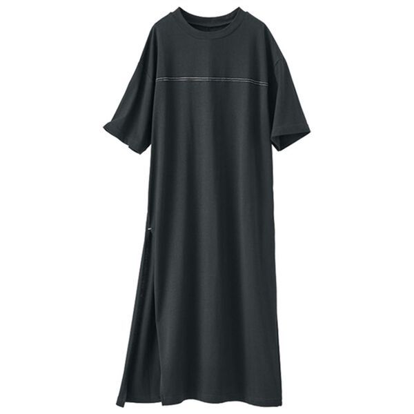 BELLUNA（ベルーナ）の「ひんやり綿１００％スリットワンピース＆ポコポコパンツ（カットソーワンピース）」｜詳細画像