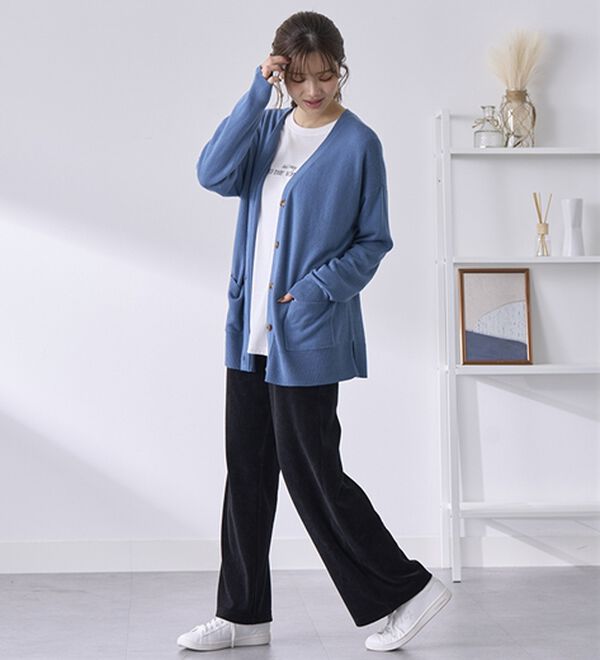 BELLUNA（ベルーナ）の「綺麗見えベロアワイドパンツ（フルレングスパンツ）」｜詳細画像