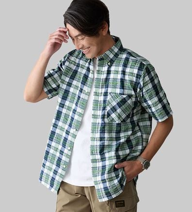 「＜アウトドアプロダクツ＞さらっと快適サッカーシャツ（メンズシャツ）」