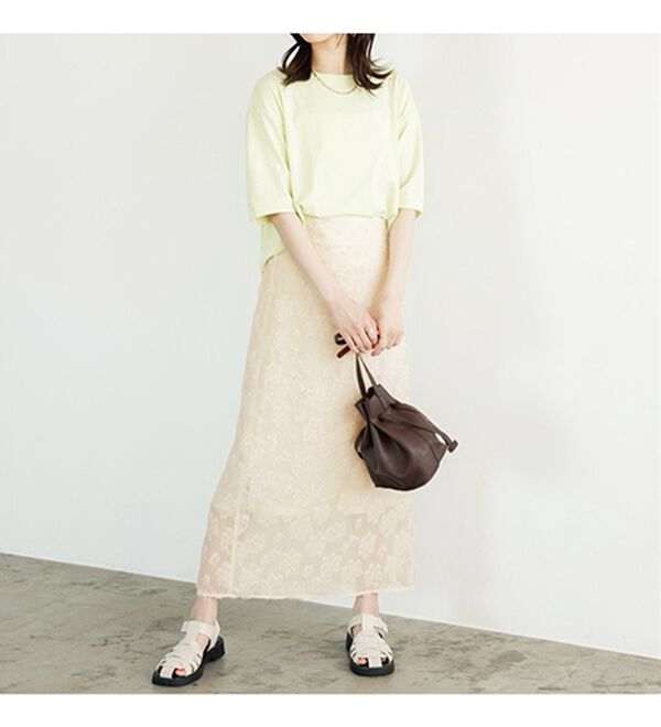 GeeRA（ジーラ）の「フリンジシアージャカードタイトスカート（ロングスカート）」｜詳細画像