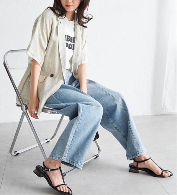 RANAN（ラナン）の「ハーフスリーブシアーシャツジャケット（テーラードジャケット）」｜詳細画像