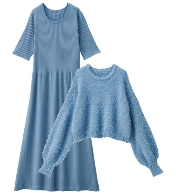 RANAN（ラナン）の「フェザーニットワンピースアンサンブル（ニットワンピース）」｜詳細画像