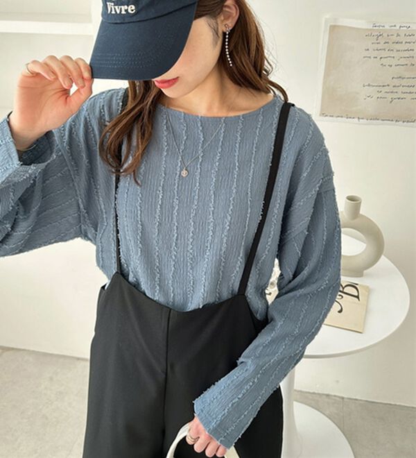 GeeRA（ジーラ）の「シャギージャカードボートネックカットソー（カットソー）」｜詳細画像