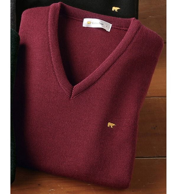 「＜ゴールデンベア＞国産上質ニットベスト（メンズベスト）」｜レッド