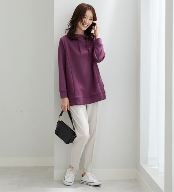 BELLUNA（ベルーナ）の「【新色追加】ワイドネックサイド切替プルオーバー（カットソー）」｜詳細画像