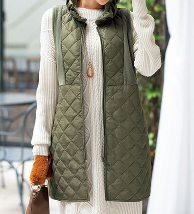 ルフラン（ルフラン）の「立ち衿あったかロングベスト（ベスト）」