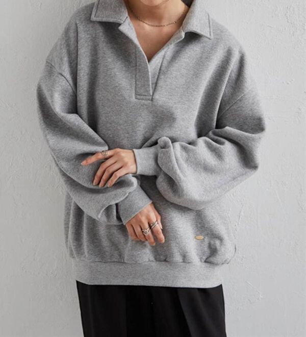 RANAN（ラナン）の「あったか裏起毛衿付きオーバーサイズスウェット（トレーナー・スウェット）」｜詳細画像