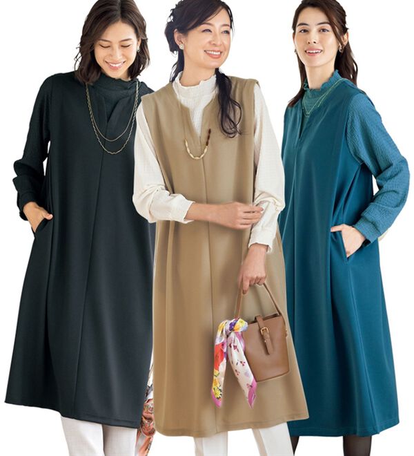 3色組】パッと着るだけ！着映えワンピース - ベルーナ【公式】