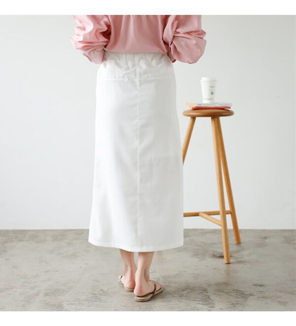 GeeRA（ジーラ）の「リネンタッチハイウエストタイトスカート（ロングスカート）」｜詳細画像