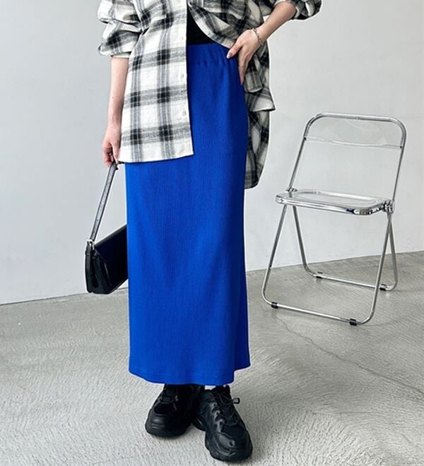 GeeRA（ジーラ）の「【着回し力◎】楽ちんすっきり見え！リブロングスカート（ロングスカート）」｜詳細画像