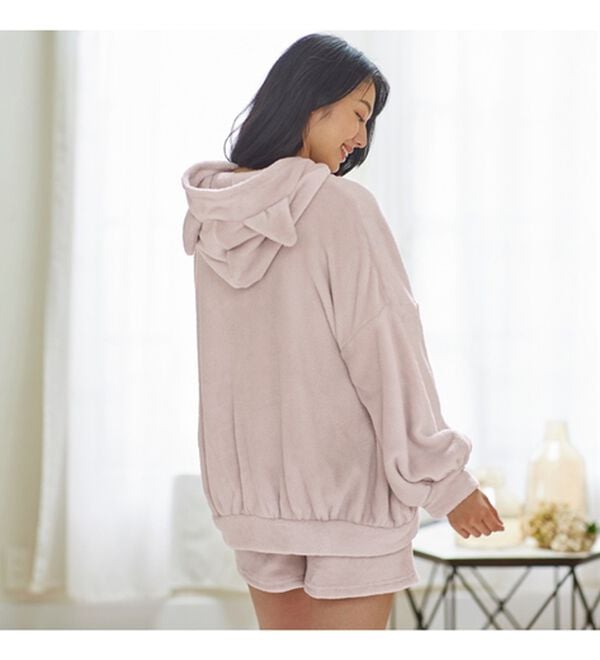 YU'NOW（ユナウ）の「ネコのみみボアパーカールームウェアセット（パジャマ・ルームウェア）」｜詳細画像