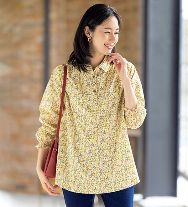 3色組】毎日着たい！綿100％小花柄ブラウス - ベルーナ【公式】