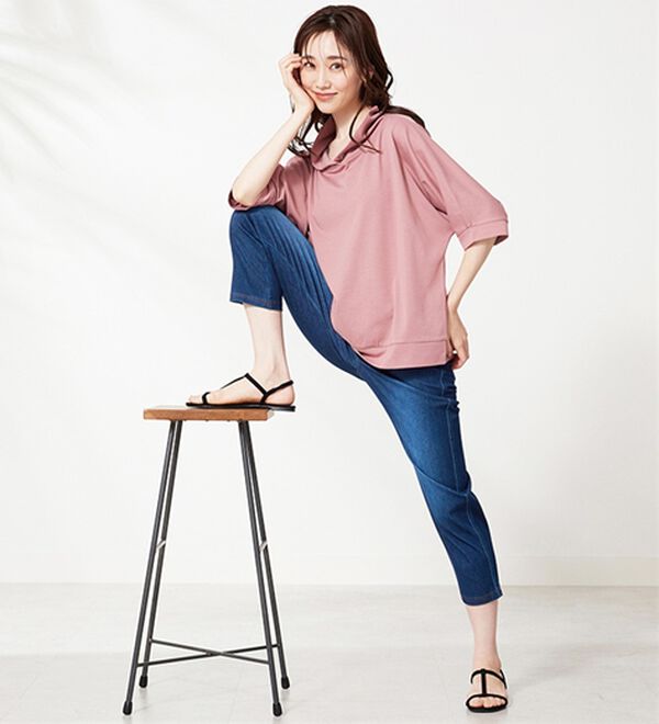 BELLUNA（ベルーナ）の「【再入荷】美ストレッチ素材アンクル丈レギンスパンツ（クロップドパンツ）」｜詳細画像