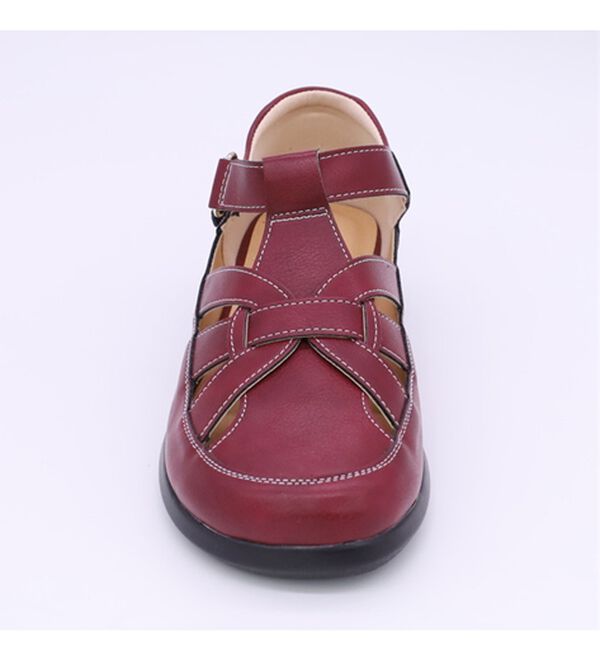 BELLUNA（ベルーナ）の「面ファスナーで脱ぎ履き楽グルカ風シューズ（フラットシューズ）」｜詳細画像