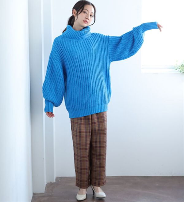 A HAPPY MARILYN（アハッピーマリリン）の「【Ｌ～４Ｌ】カラーを楽しむおしゃゆるチャンキーニット（ニット・セーター）」｜詳細画像