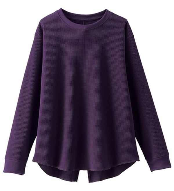 BELLUNA（ベルーナ）の「《快適Ｌａｂ．》 乾きやすい！ドライワッフルプルオーバー（カットソー）」｜詳細画像