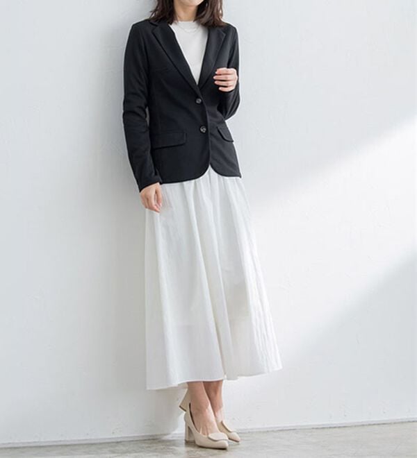 Pierrot（ピエロ）の「ＯＮ／ＯＦＦ使えるポンチ素材テーラードジャケット（テーラードジャケット）」｜詳細画像