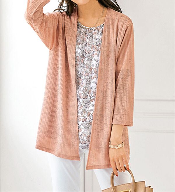 BELLUNA（ベルーナ）の「シフォンプリントカーディガンアンサンブル（アンサンブル）」｜詳細画像