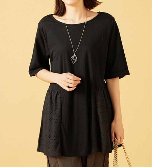 BELLUNA（ベルーナ）の「ヒンヤリ！サイドレース切替チュニック（チュニック）」｜詳細画像