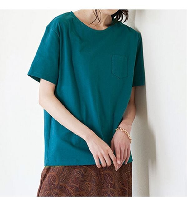 BELLUNA（ベルーナ）の「【ポケット付】綿１００％抗菌防臭汗ジミ対策プルオーバー（Tシャツ）」｜詳細画像