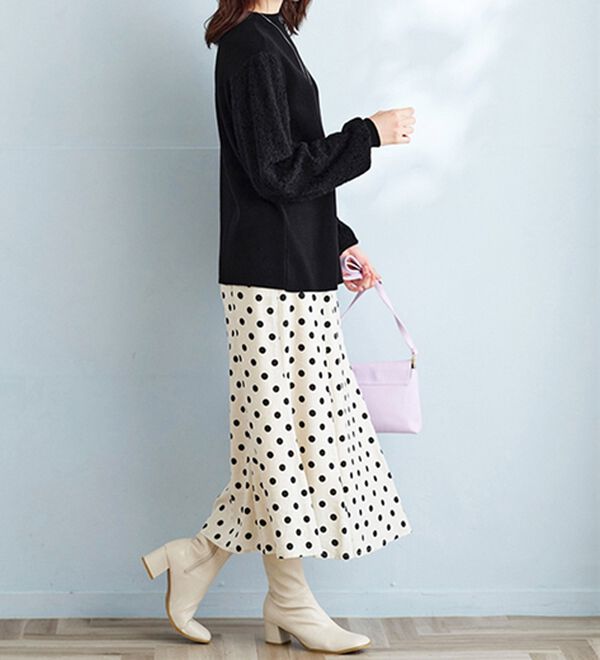 BELLUNA（ベルーナ）の「袖起毛レースニットプルオーバー（ニット・セーター）」｜詳細画像