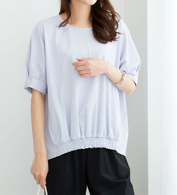 BELLUNA（ベルーナ）の「ヒンヤリ爽快！裾ギャザープルオーバー（カットソー）」｜詳細画像