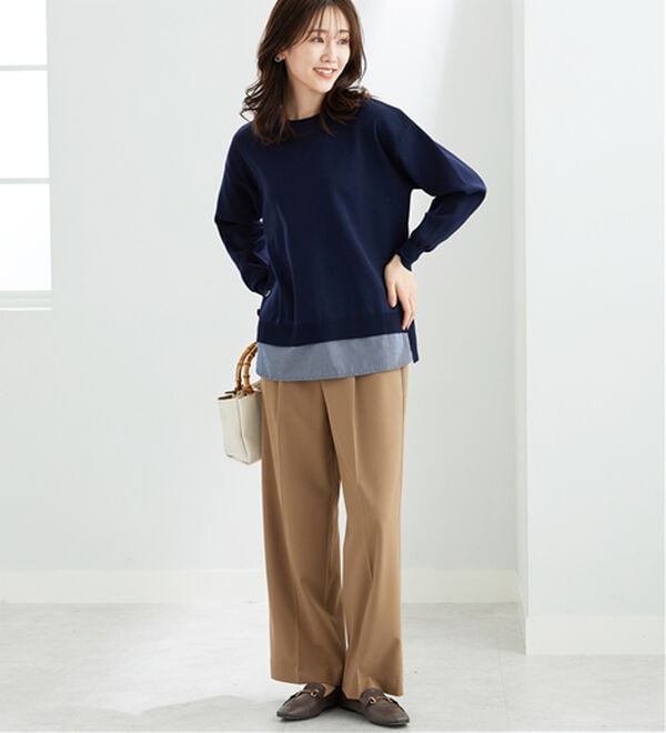 BELLUNA（ベルーナ）の「裾ボタン重ね着風ニットプルオーバー（ニット・セーター）」｜詳細画像