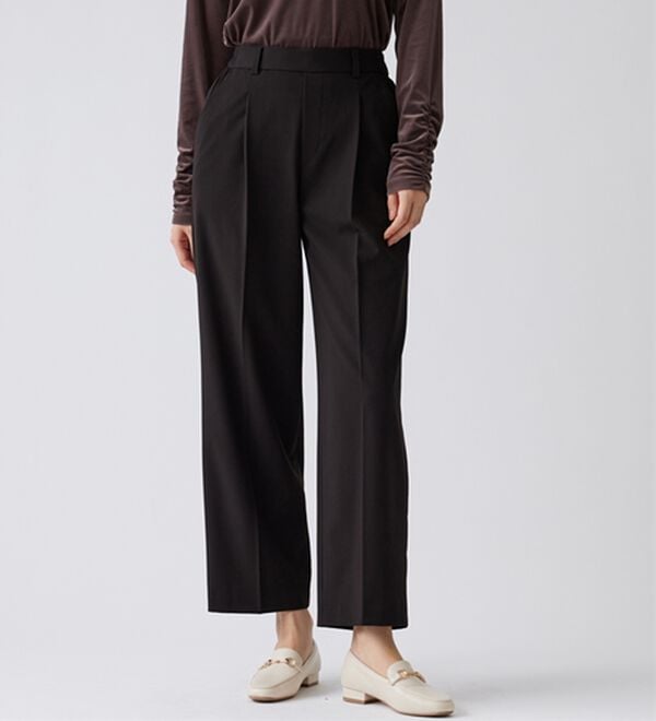 BELLUNA（ベルーナ）の「サマ見え（Ｓ）美脚タック使いワイドパンツ（ワイドパンツ・ガウチョ）」｜詳細画像