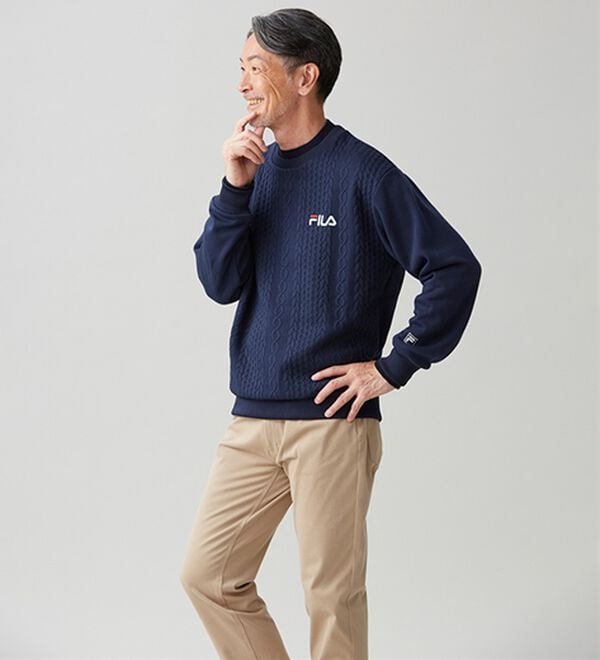 「＜フィラ＞ニット使いフクレジャカードトレーナー（メンズトレーナー）」｜詳細画像