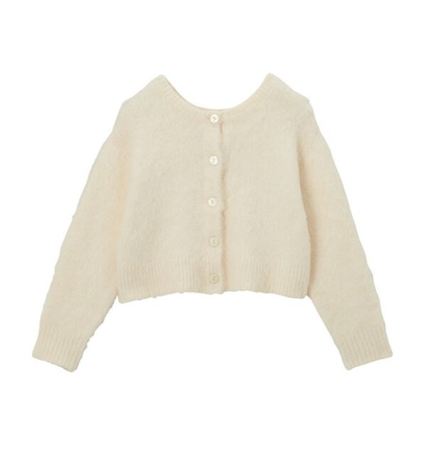 GeeRA（ジーラ）の「前後２ｗａｙクルーネックシャギーショートカーディガン（ニットカーディガン）」｜詳細画像