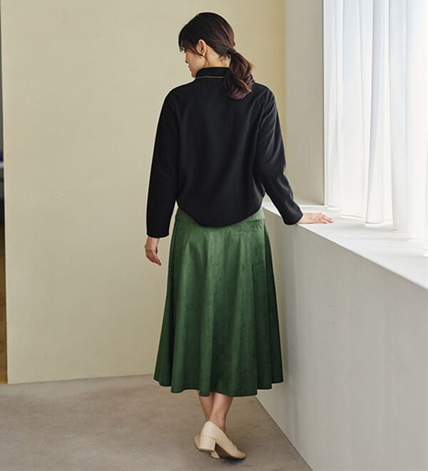 LAVIENNE（ラヴィエンヌ）の「【薄いのに暖かい】薄手ストレッチフリースのプリントハイネック長袖（ニット・セーター）」｜詳細画像