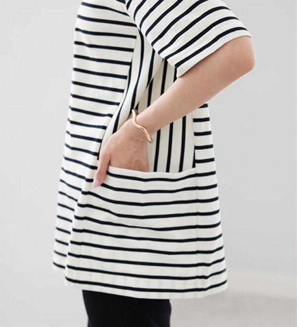 BELLUNA（ベルーナ）の「サイドポケット使いボーダー柄チュニック（チュニック）」｜詳細画像