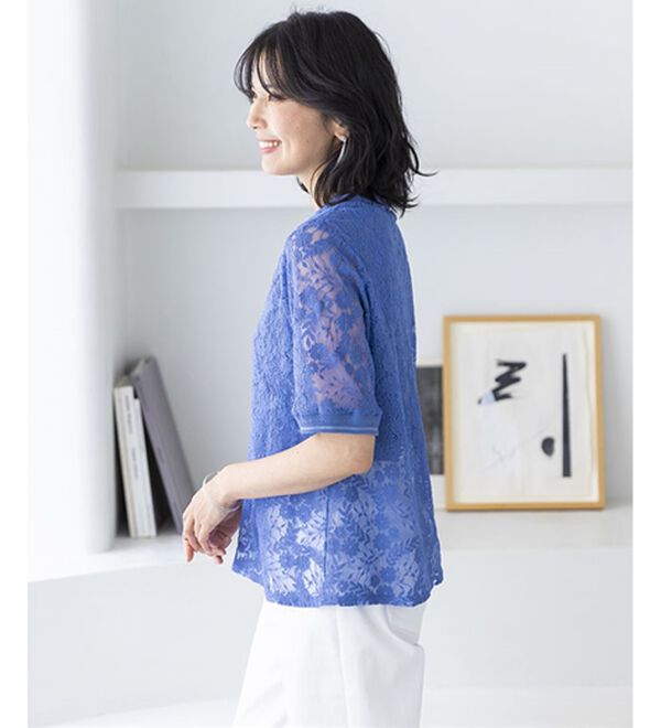 BELLUNA（ベルーナ）の「リブデザインレースプルオーバー（ブラウス）」｜詳細画像