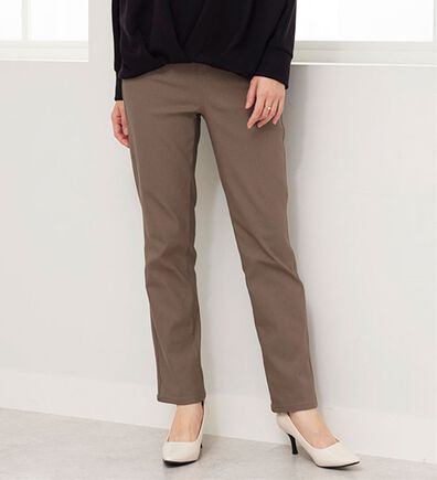 BELLUNA（ベルーナ）の「裏起毛ツイル素材ストレッチパンツ（フルレングスパンツ）」