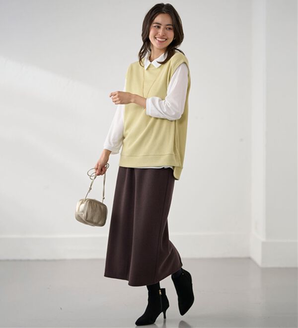 BELLUNA（ベルーナ）の「ふんわり起毛素材ナロースカート（ロングスカート）」｜詳細画像