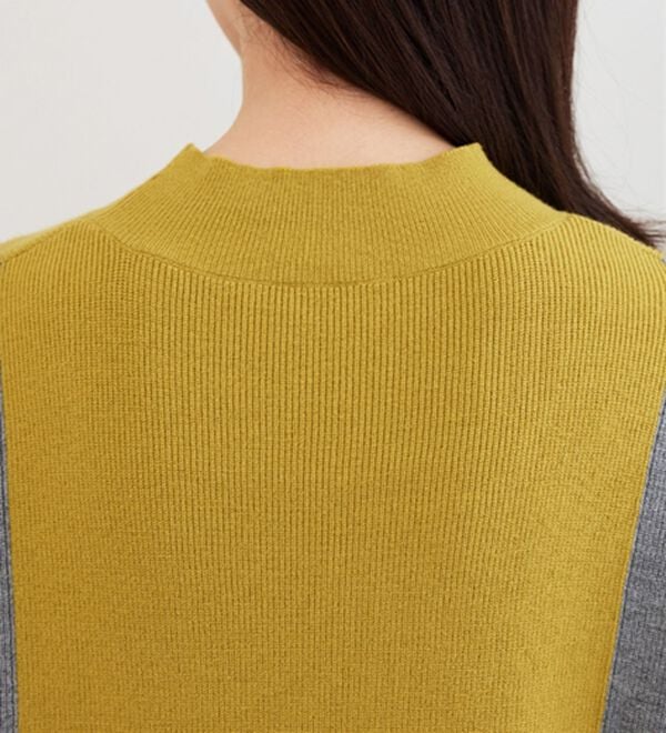 BELLUNA（ベルーナ）の「配色デザイン編地切替ニットプルオーバー（ニット・セーター）」｜詳細画像