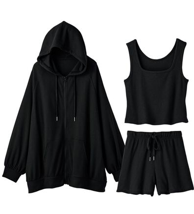 YU'NOW（ユナウ）の「ワッフルルームウェア３点セット（パジャマ・ルームウェア）」