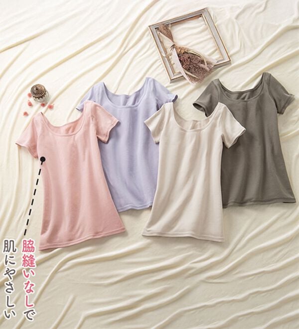 「素肌よろこぶオーガニックコットンフレンチ袖（肌着・インナーウェア）」｜詳細画像