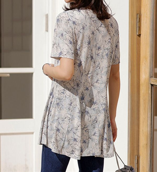 BELLUNA（ベルーナ）の「【接触冷感】フレアーシルエットプリントチュニック（チュニック）」｜詳細画像