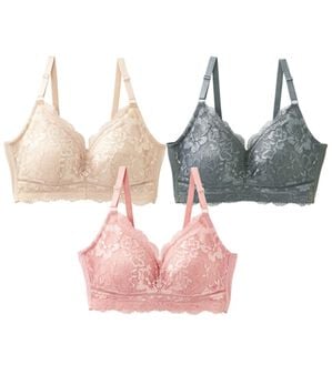 LAVIENNE（ラヴィエンヌ）の「【３色組】楽に華やかシルエットブラ（ブラジャー）」｜3色組